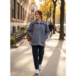 Sweaty Betty Radiant Half Zip Sweatshirt Size M Charcoal Grey Marl NWT $128